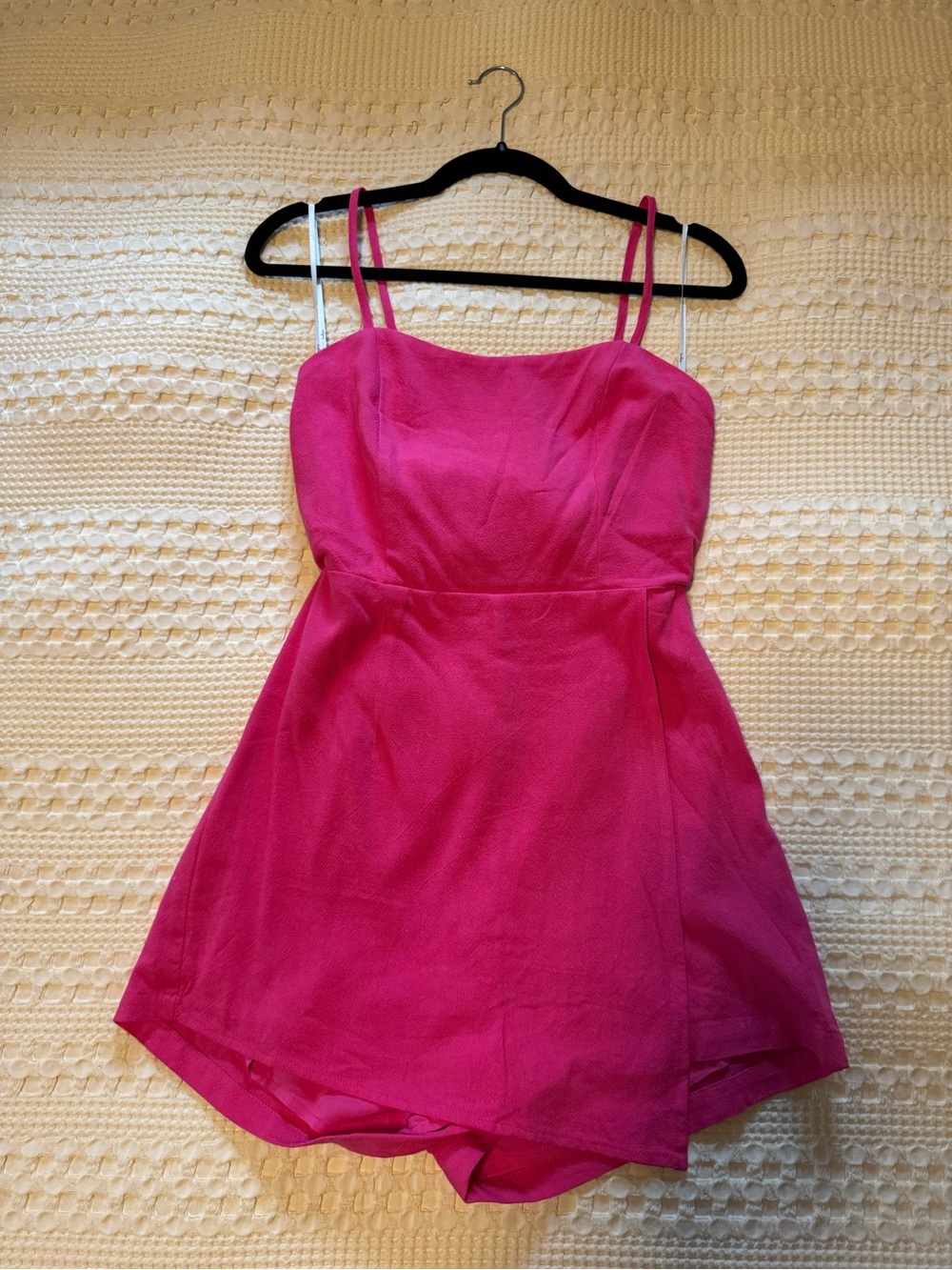 Lulus Significant Sweetie Hot Pink Tie-Back Skort Romper